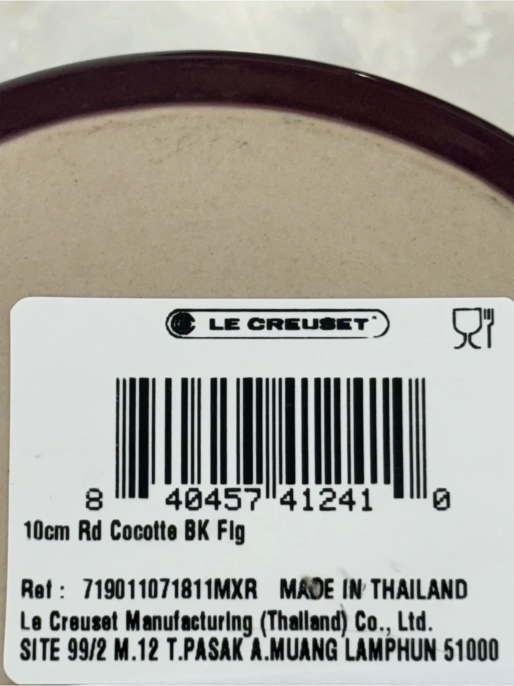 NWT Le Creuset Fig Ceramic 10cm mini cocotte